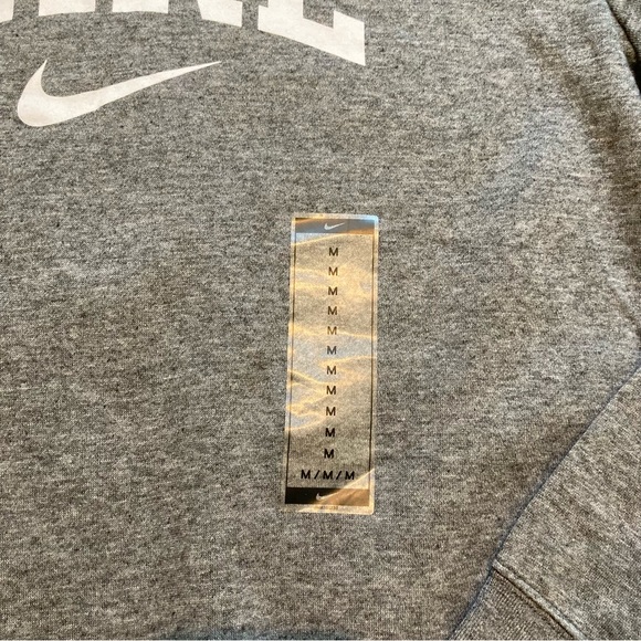 Nike Women’s Pullover Sweatshirt Grey White Swoosh Size Medium NWT - Picture 2 of 10